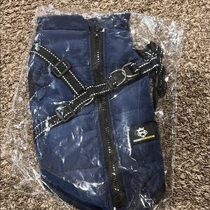 Navy Quilted Dog Harness Vest with Reflective Straps